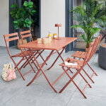 Ensemble table de jardin pliante rectangle + 2 chaises greensboro acajou 4 places - acier, traitement ...