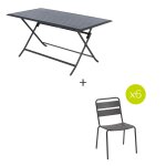 Ensemble table de jardin pliante rectangulaire azua + 6 chaises phuket graphite places - aluminium traité ... Ensemble table de jardin pliante rectangulaire azua + 6 chaises phuket graphite places - aluminium traité ...