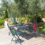 Ensemble table de jardin pliante rectangulaire + 4 chaises greensboro bleu canard places - acier trait� ...