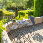 Ensemble table de jardin pliante ronde + 2 chaises greensboro gris quartz places - acier traité époxy, ... Ensemble table de jardin pliante ronde + 2 chaises greensboro gris quartz places - acier traité époxy, ...