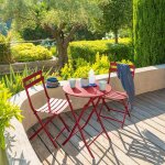 Ensemble table de jardin pliante ronde + 2 chaises greensboro groseille places - acier traité époxy, ... Ensemble table de jardin pliante ronde + 2 chaises greensboro groseille places - acier traité époxy, ...