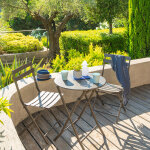 Ensemble table de jardin pliante ronde + 2 chaises greensboro tonka places - acier traité époxy, traitement ... Ensemble table de jardin pliante ronde + 2 chaises greensboro tonka places - acier traité époxy, traitement ...