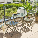 Ensemble table de jardin pliante ronde + 2 chaises greensboro vert laurier places - acier traité époxy, ... Ensemble table de jardin pliante ronde + 2 chaises greensboro vert laurier places - acier traité époxy, ...