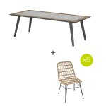 Ensemble table de jardin rectangulaire + 6 chaises lambada graphite 8 places - acier traité époxy, céramique ... Ensemble table de jardin rectangulaire + 6 chaises lambada graphite 8 places - acier traité époxy, céramique ...