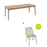 Ensemble table de jardin rectangulaire tiwi acacia + 6 chaises lambada sésame graphite 8 places - certifié ... Ensemble table de jardin rectangulaire tiwi acacia + 6 chaises lambada sésame graphite 8 places - certifié ...