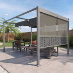 Ensemble tonnelle zalya graphite + kit de stores aluminium trait� �poxy, polyester hesp�ride