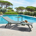 Ensemble transat bonao laurier + table d?appoint evasion aluminium trait� �poxy, texaline hesp�ride