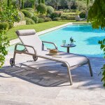 Ensemble transat osmala caf� + table d?appoint soletia texaline, aluminium trait� �poxy hesp�ride