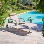 Ensemble transat osmala lin laurier + table d?appoint venuzia texaline, aluminium trait� �poxy hesp�ride ...