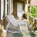 Fauteuil  bascule felinio taupe acier trait poxy, traitement antirouille renforc hespride