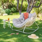 Fauteuil � bascule paopao argile acier trait� �poxy, traitement anti - rouille renforc�, polyester hesp�ride ...