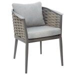Fauteuil de jardin embruns aluminium, mailles tresses, polyester hespride