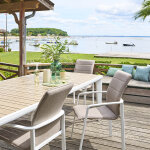 Fauteuil de jardin empilable diese badiane blanc aluminium trait� �poxy, texaline hesp�ride