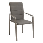 Fauteuil de jardin empilable diese mocha praline aluminium trait poxy, texaline hespride
