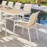 Fauteuil de jardin empilable essentia lin blanc aluminium trait poxy, texaline hespride