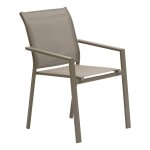 Fauteuil de jardin empilable essentia noisette / caf� aluminium trait� �poxy, texaline hesp�ride