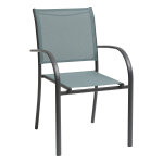 Fauteuil de jardin empilable piazza vert jade graphite aluminium trait� �poxy, texaline hesp�ride