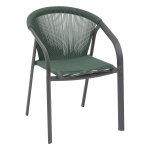 Fauteuil de jardin empilable riu vert olive graphite aluminium trait poxy hespride