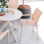 Fauteuil de jardin essentia argile aluminium trait� �poxy, acacia certifi� fsc�, texaline hesp�ride