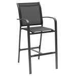 Fauteuil de jardin haut essentia anthracite graphite aluminium trait poxy, texaline hespride
