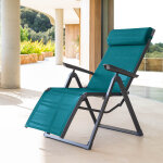 Fauteuil de jardin inclinable decima bleu canard graphite 8 positions - aluminium trait poxy, texaline ...