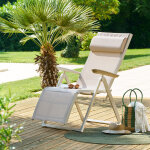 Fauteuil de jardin decima lin / argile 8 positions - aluminium trait� �poxy, texaline hesp�ride