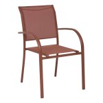 Fauteuil de jardin piazza acajou acier trait� �poxy, aluminium texaline hesp�ride