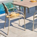 Fauteuil de jardin piazza noisette / caf� acier trait� �poxy, aluminium texaline hesp�ride