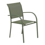 Fauteuil de jardin piazza vert laurier acier trait� �poxy, aluminium texaline hesp�ride