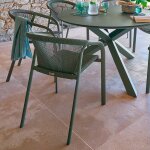 Fauteuil de jardin riu sauge / vert laurier aluminium trait� �poxy, polyester hesp�ride