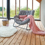Fauteuil oeuf  bascule paopao gris graphite acier trait poxy, polyester, traitement antirouille renforc ...