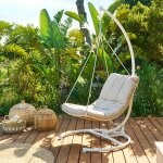 Fauteuil suspendu dilmau argile acier trait� �poxy, traitement anti - rouille renforc�, ol�fine hesp�ride ...