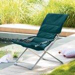 Fauteuil relax de jardin milos bleu canard acier trait� �poxy, traitement antirouille renforc�, polyester ...