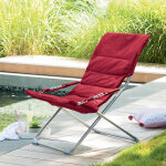 Fauteuil relax de jardin milos grenade acier trait poxy, traitement antirouille renforc, polyester ...