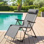 Fauteuil relax de jardin silos anthracite acier trait poxy, texaline hespride