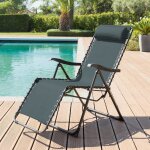 Fauteuil relax de jardin silos bleu canard acier trait� �poxy, texaline hesp�ride