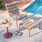 Fauteuil relax de jardin solani acajou acier trait� �poxy, traitement anti - rouille renforc�, texaline ...