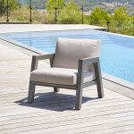 Fauteuil de salon jardin axiome praline aluminium trait� �poxy, texaline, polyester hesp�ride