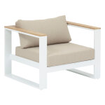 Fauteuil de salon jardin emperia beige z�brano, blanc acacia aluminium trait� �poxy, polyester hesp�ride ...