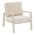 Fauteuil de salon jardin luzane argile aluminium trait� �poxy, polyester recycl� hesp�ride