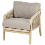 Fauteuil de salon jardin papouasie taupe acacia certifi� fsc�, polyester hesp�ride