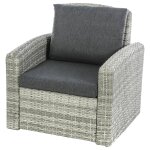 Fauteuil de salon jardin polyn�sia havane aluminium trait� �poxy, r�sine tress�e synth�tique, polyester ...