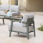 Fauteuil de salon jardin pulpy vert laurier aluminium trait� �poxy, polyester hesp�ride