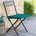 Galette de chaise carr�e 4 points korai bleu canard 40 x cm - polyester hesp�ride