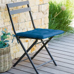 Galette de chaise carre 4 points korai bleu indigo 40 x cm - polyester hespride