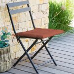 Galette de chaise carr�e 4 points korai terracotta 40 x cm - polyester hesp�ride