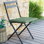 Galette de chaise carre 4 points korai vert olive 40 x cm - polyester hespride