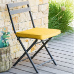 Galette de chaise � scratch korai jaune moutarde 40 x 4 cm - polyester hesp�ride