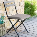 Galette de chaise � scratch korai taupe 40 x 4 cm - polyester hesp�ride