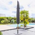 Housse de protection hambo pour parasol droit gris 190 x 50 cm - polyester hespride